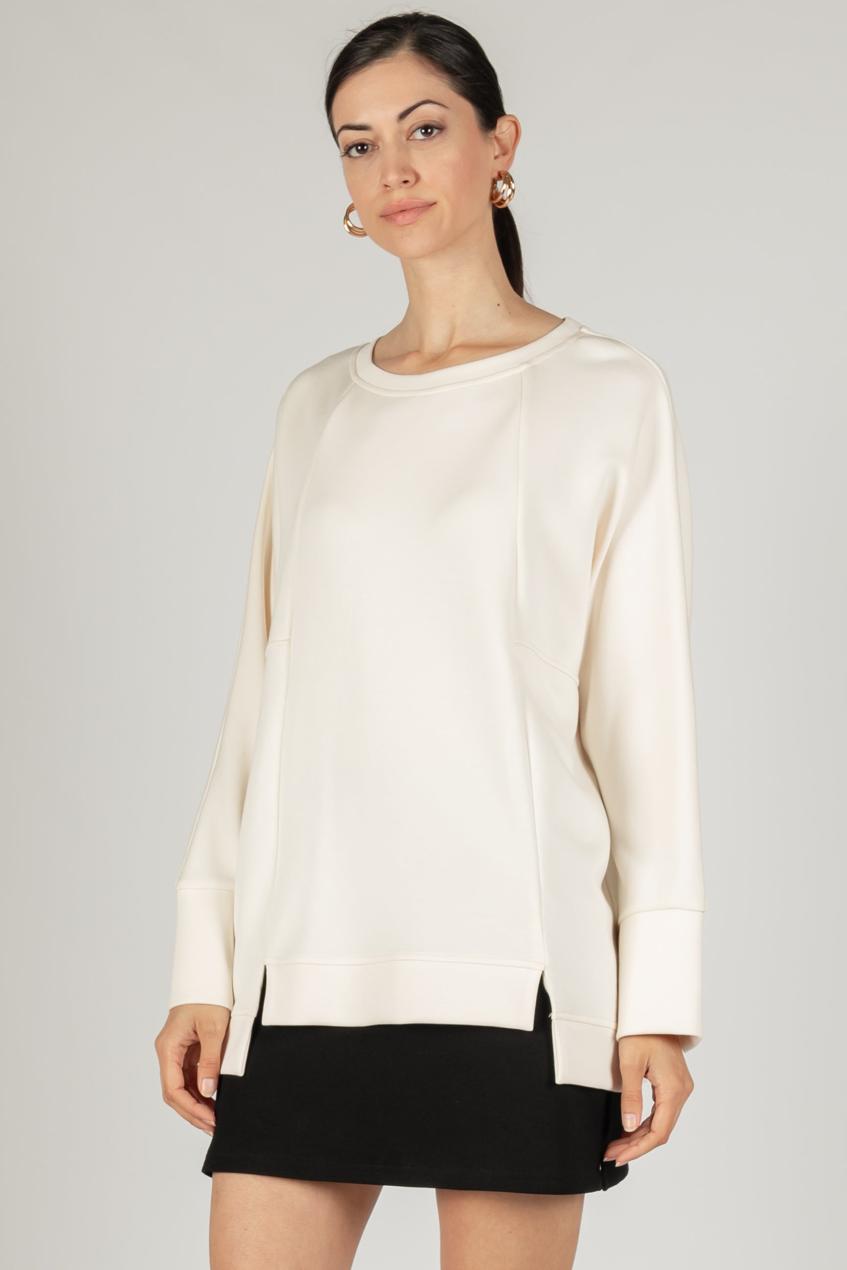Animal Print Notched Neck Surplice Dolman Top