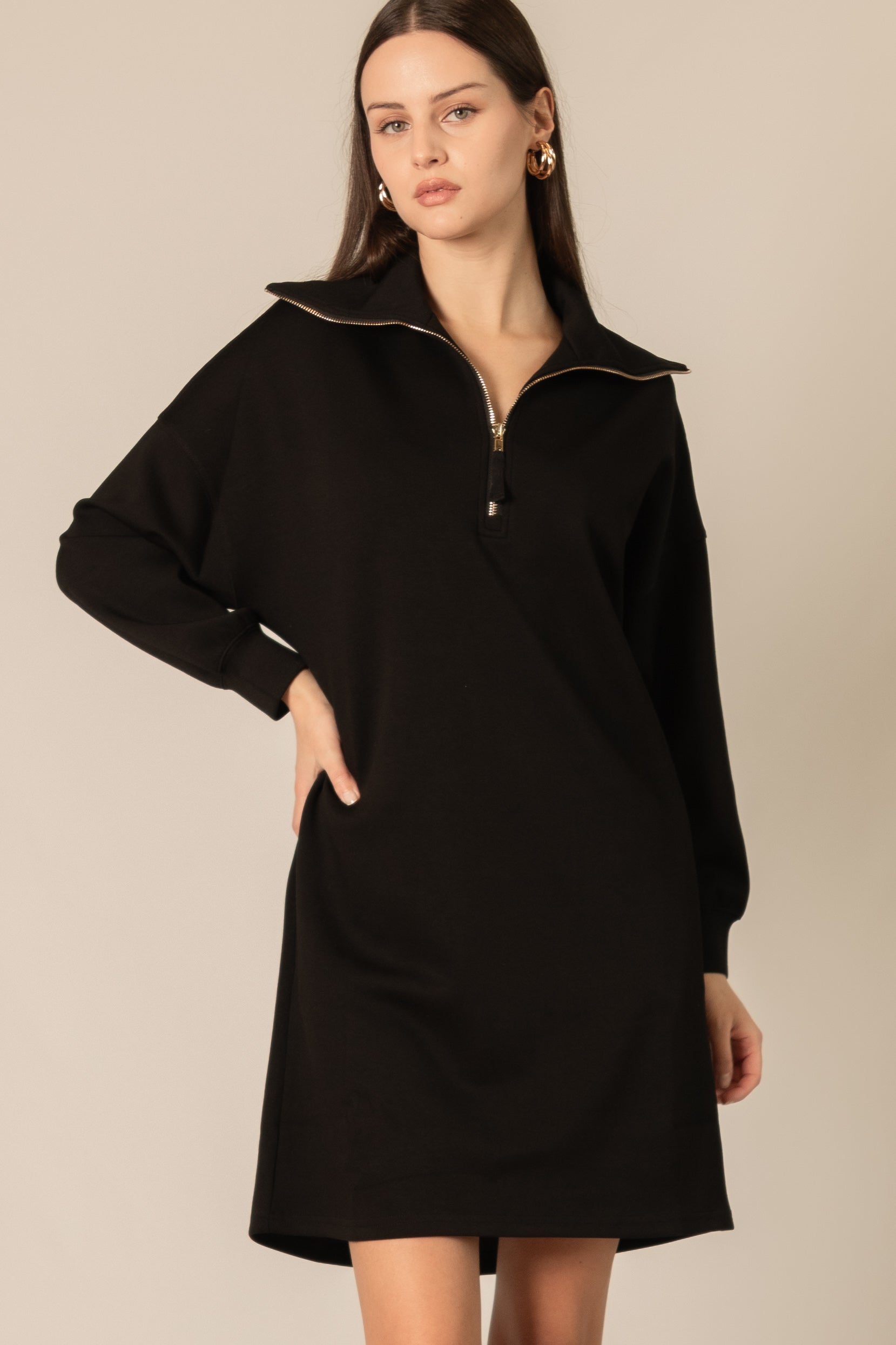 Rue Quarter Zip Dress